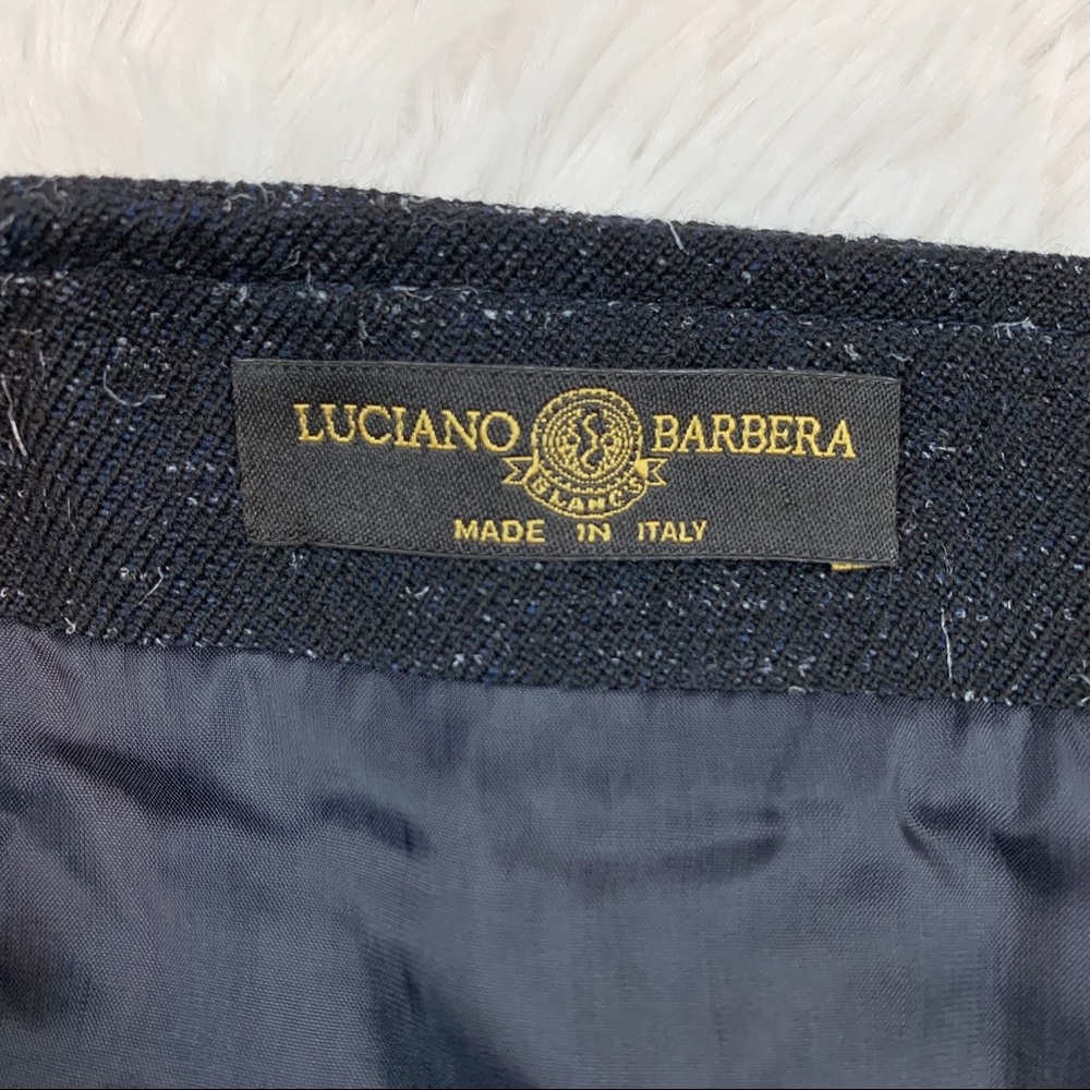 Luciano Barbera wool blend knee length Skirt front slit‎ - Picture 7 of 12